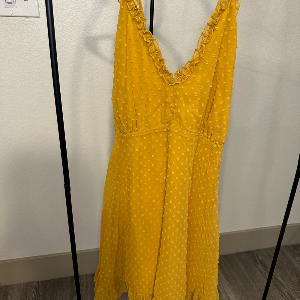 PLUS SIZE ARULA Yellow Ruffled Sun Dress